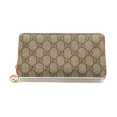 ≪値下げ≫【中古】GUCCI グッチ アラウンドウォレット GGシュプリーム ピンクパープル ジッパータイプ 型:307982 長財布 ラウンドファスナー レディース メンズ ユニセックス プレゼント 旅行用 普段使い A2502385