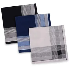 【新品】 [supersakura] ハンカチ メンズ 紳士 ビジネスマンハンカチ 吸水速乾 はんかち 父の日プレゼント ギフト コットン 綿100% 3 枚セット (セットC) 0