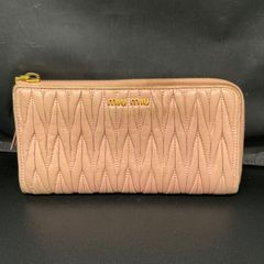 ミュウミュウ miu miu 長財布 クロコ型押しレザー 二つ折り ベージュ