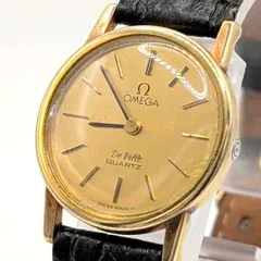 OMEGA De Ville Watch Push-Crown Quartz Ladies Square Gold Gold dial Y2K オメガ デビル 時計 クオーツ レディース ラウンド ゴールド ゴールド文字盤 ヴィンテージ 稼働品