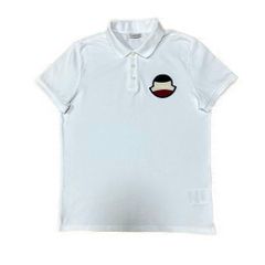 極美品］MONCLER ホワイト トリコ S ワッペン ポロシャツ 4S428