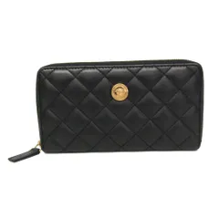 ヴェルサーチェ(Versace) メドゥーサ キルティングレザー ラウンドジップ長財布 レディース レザー 長財布（二つ折り） ブラックのサムネイル