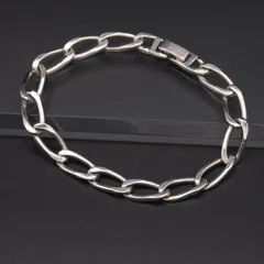 S892 ヴィンテージ SILVER925刻印 ブレスレット 大ぶり チェーン デザイン シルバー