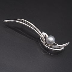 TASAKI タサキ 田崎真珠 ブローチ 一粒パール 1粒 1p シルバー - メルカリ