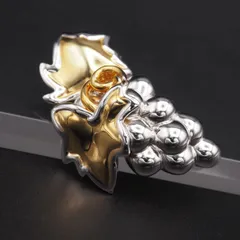 S199 ブローチ 葡萄 ブドウ グレープ ゴールドカラー デザイン シルバーカラー コスチュームジュエリー