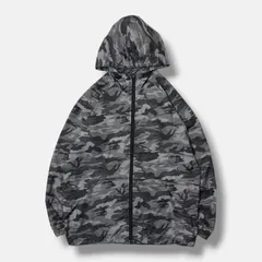 OLD UNIQLO パッカブルパーカー カモフラ柄 y2k グレー系 M