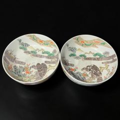 中国 古い色絵皿2点セット 人物・花蝶図 - メルカリ