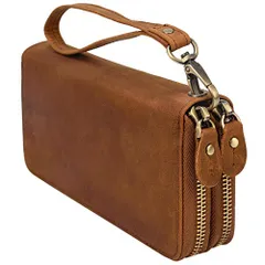 【新品】本革 長財布 メンズ 大容量 カード収納豊富 チェーン付き 携帯2台収納 レトロ ラウンドファスナー 財布 c4f4a550