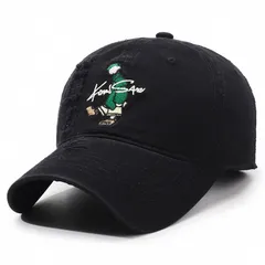 カジュアル ハット アニマル/キャラクター 刺繍 つば広 綿 デイリー用