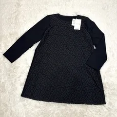 【新品】CORDIER コルディア チュニック ワンピース　長袖 L ブラック　レース　黒