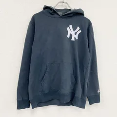 古着 used　Majestic　マジェスティック　MLB　ニューヨークヤンキース　スウェットパーカー/フーディー　紺　ネイビー　Lサイズ