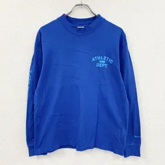 古着 used　NIKE　ナイキ　ATHLETIC DEPT.　長袖Tシャツ/ロンT　スウッシュ　デカロゴ　青　ブルー　Lサイズ