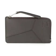 ロエベ レザー パズル コインカードホルダー フラグメントケース カードケース 財布 C510G17X05 ダークグレー【中古】