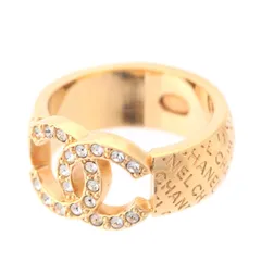 シャネル GP C24P ココマーク ラインストーン リング 指輪 アクセサリー ゴールド 11号【中古】