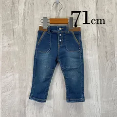 ap10520 OBAiBi オバイビ BABY  ベビー デニム パンツ 70 9M 71cm インディゴブルー ブルー 青 ジーンズ ジーパン ウエストリブ タック 9ヶ月 OBAiBiのサムネイル