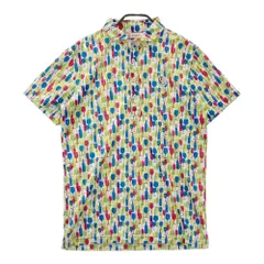 サイズ：M AND PER SE アンパスィ  半袖ポロシャツ 総柄 ホワイト系 [240101655458] ゴルフウェア メンズ ストスト