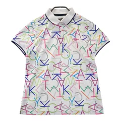 サイズ：L CALLAWAY キャロウェイ  ロゴ刺繍入り 半袖ポロシャツ アルファベット柄 ホワイト系 [240101655595] ゴルフウェア レディース ストスト