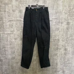 【Y-560】TURBINE タービン スラックス ブラック 黒 サイズ30 M相当 ワイドパンツ メンズ カジュアル センタープレス風 ロングパンツ シンプル 古着 人気 ボトムス