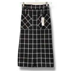 新品 未使用 タグ付き FENNEL フェンネル チェックタイトスカート 定価¥16.000 柄スカート カジュアル キレイめ 黒系 サイズ9 レディース 春 ゴーゴー古着マルイ草加店3733