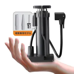 【新着商品】くうき空気入れ コンパクト足踏み式 仏/英/米式バルブ対応 ボール くうきいれ 兼用 ポンプ用小物 人気携帯 自転車 自転車 ボール、電動車、バイク、球、針、浮き輪用 仏式 日本語取扱説明書付き 空気入れ (黒)のサムネイル