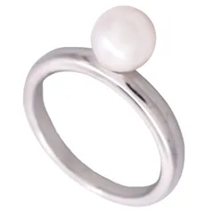 ミキモト MIKIMOTO ペルリータ パール 6.2mm 1P リング 指輪 約15号 Pt950 7.5g プラチナ レディース【中古】