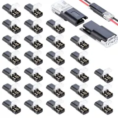 【即日発送】汎用コネクター LED 簡単配線 ワイヤコ 剥離なし プラグ式クイックコネクター 接続端子 ハンダ付けなし 18-22 2針低圧汎用コネクタ AWGケーブル 配線接続コネクター 30個セット