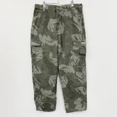古着 used　Wrangler　ラングラー　カーゴパンツ　ジップフライ　迷彩　カモフラ　カーキ　W36サイズ