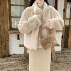 アイボリー ファー ジャケット / ショート丈 / フリーサイズ