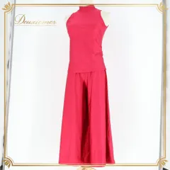 社交ダンス 衣装 チャコット Chacott 日本製 トップス パンツ ズボン ツーピース セットアップ レッド系 ピンク系 赤 ピンク レッスン 練習着 パーティ 発表会 無地 伸縮 ストレッチ ジャズ レディース ノースリーブ 練習用 舞台衣装