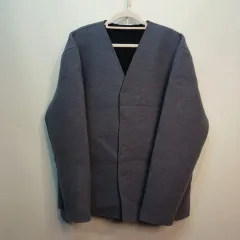 ユニセックス グレー ノーカラー ジャケット 100 105 サイズ 冬 61052