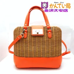 kate spade ケイトスペード　2wayかごバッグ　ハンドバッグ　ショルダー　オレンジ　26-H-100　久安店