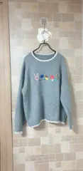 レディース 刺繍ラウンドネック ニット(新品)
