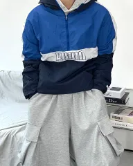 プーマ ビックロゴ フーディー ウィンドブレーカー Anorak L