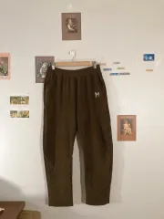 茶色コーデュロイ 冬 起毛 パンツ