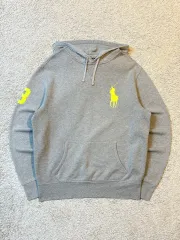 L ポロ ラルフローレン 新モデル ビックポニー ロゴ フーディー グレー