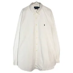 RALPH LAUREN ラルフローレン BLAKE ボタンダウン 長袖シャツ 大きいサイズ ホワイト(メンズ XXL)中古 古着 X6690