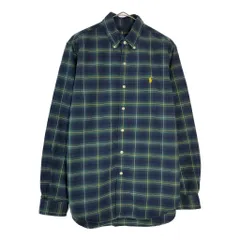 RALPH LAUREN ラルフローレン ボタンダウン 長袖シャツ ブラックウォッチ(メンズ M)中古 古着 X6693