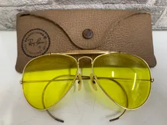 B＆L RayBan レイバン ティアドロップ サングラス 58□14 USA製 イエロー ゴールド ケース付き