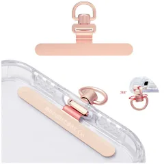 スマホ ストラップホルダー 金属製タグパッチ ステンレス鋼 メッキ仕上げ 携帯ストラップホルダー 薄型 丈夫10kgまでの荷重量 スマホケースに挟む 全機種対応 充電影響なし 落下紛失防止 (H)