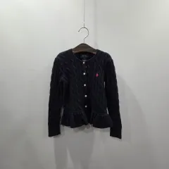 ポロ ラルフ ローレン ガールズ ケーブルニット カーディガン ネイビー 5