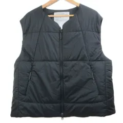 アワーレガシー OUR LEGACY × ゴールドウィン 美品 インサーレテッド ベスト 中綿 PERTEXQuantum ナイロン ワッペン ジップアップ 3 L相当 ジェットブラック GL25721LG /X