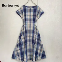 【美品】Burberrys バーバリー チェック柄 フレアワンピース リボン付