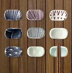 【即日発送】キッチン雑貨 卓上小物 贈り物 卓上飾り物 はし置き かわいい デザイン おしゃれ スプーンレスト カトラリーレスト お箸置き おもしろ 和食器 プレゼント 陶器 和柄 和風 箸置 箸台 はしおき 箸枕 9個セット そらまめ 箸置き