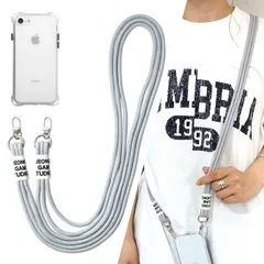 【新着商品】/ SE2 / / SE3 8 スマホショルダー TPUクリアケース 7 3連紐ストラップ付 肩掛け iPhone 縦/横 2WAY