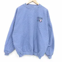 XL/古着 長袖 トップス メンズ 90年代 90s ディレクター 大きいサイズ コットン クルーネック USA製 薄紺 26mar02