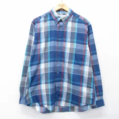 L/古着 リーバイス Levis 長袖 ブランド シャツ メンズ 90年代 90s ボタンダウン 紺他 チェック 26mar02