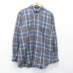 L/古着 ノーティカ 長袖 ブランド シャツ メンズ 90年代 90s コットン ボタンダウン グレー他 チェック 26mar02