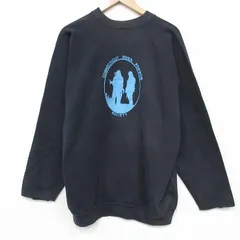 L/古着 フルーツオブザルーム 長袖 スウェット メンズ 80年代 80s SOCIETY ラグラン クルーネック USA製 薄紺 26mar03