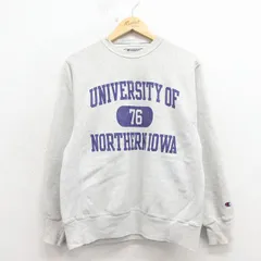 M/古着 長袖 チャンピオン Champion リバースウィーブ メンズ 00年代 00s ノーザンアイオワ クルーネック グレー 霜降り 26mar03