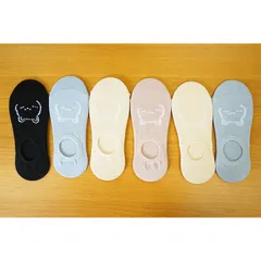 【新品 未使用】 6足セット アンクルソックス フットカバー クマ柄 4色 レディース キッズ スニーカーソックス[ネコポス]